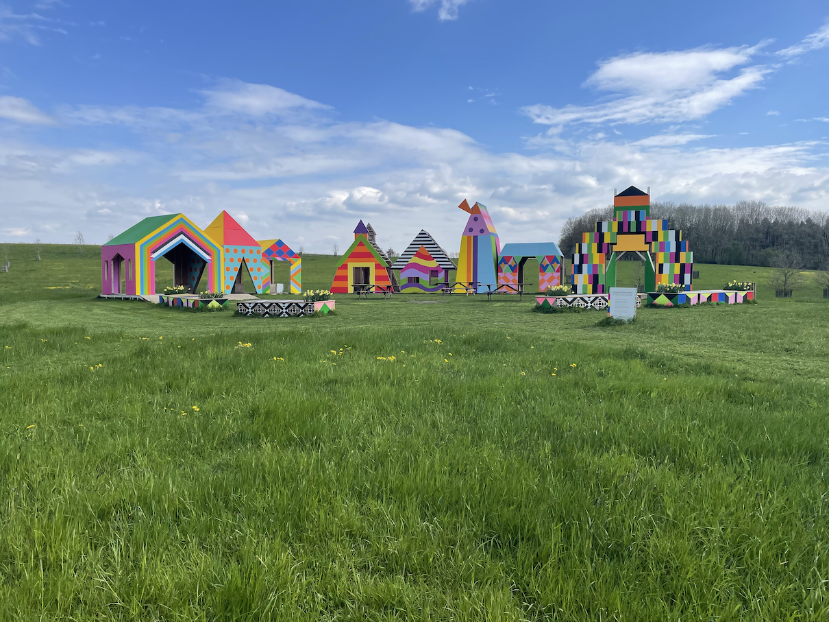 A colourful village art exhibit in Compton Verney