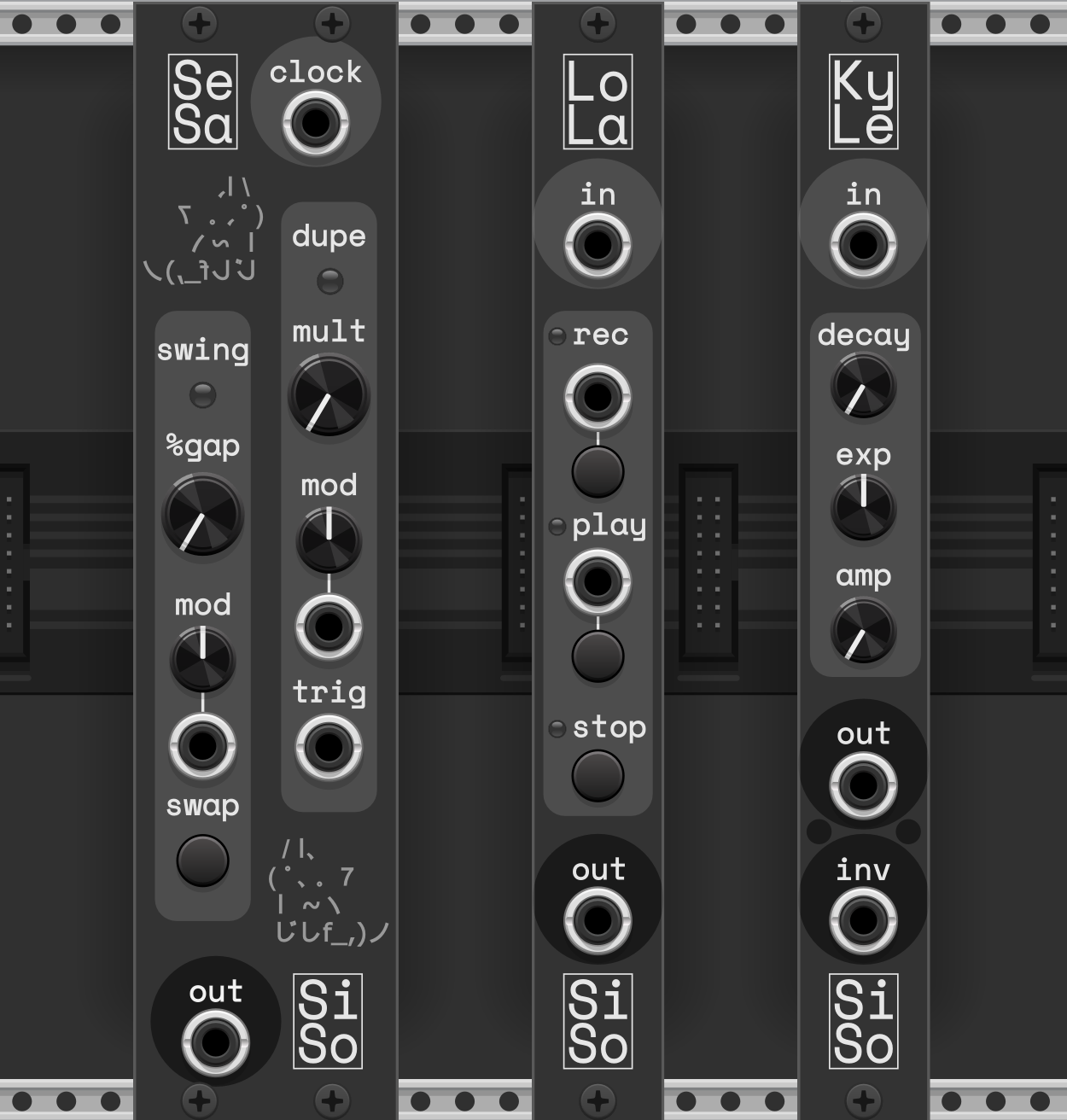 Silly Sounds modules in night mode